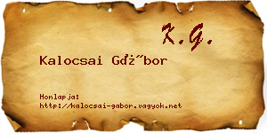 Kalocsai Gábor névjegykártya